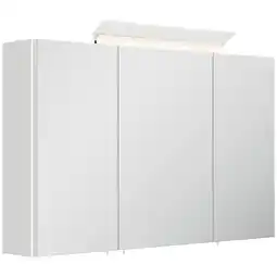 Netto Marken-Discount Spiegelschrank 120cm inkl. Design LED-Lampe und Glasböden weiss hochglanz Angebot