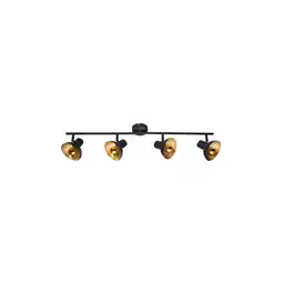 Netto Marken-Discount LED Deckenlampe, Spots beweglich, Metall, schwarz, gold Angebot