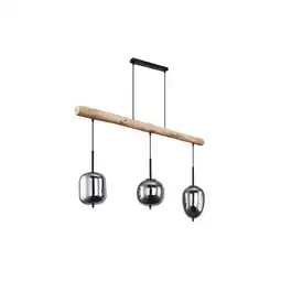 Netto Marken-Discount Hängelampe, Glas, Metall, rauchfarben, schwarz, L 100 cm Angebot