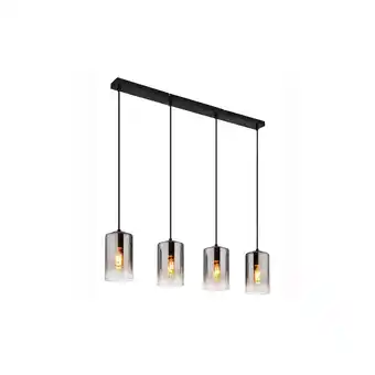 Netto Marken-Discount Pendelleuchte schwarz, Rauchglas, 4 flammig, H 120 cm Angebot