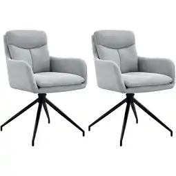 Netto Marken-Discount CLP 2er Set Esszimmerstuhl Somers Stoff I Drehbarer Sessel I Armlehnstuhl für Wohnzimmer und Küche Angebot