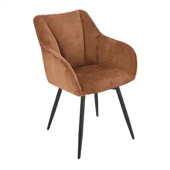 Netto Marken-Discount riess-ambiente Drehbarer Retro Stuhl AVIGNON rost braun Chenille schwarze Metallbeine Angebot