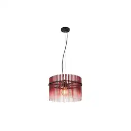Netto Marken-Discount Pendelleuchte, Metall schwarz, Glasstäbe Rot, D 40 cm Angebot
