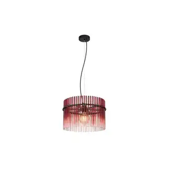 Netto Marken-Discount Pendelleuchte, Metall schwarz, Glasstäbe Rot, D 40 cm Angebot