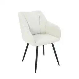 Netto Marken-Discount riess-ambiente Drehbarer Retro Stuhl AVIGNON beige Chenille schwarze Metallbeine Angebot