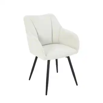 Netto Marken-Discount riess-ambiente Drehbarer Retro Stuhl AVIGNON beige Chenille schwarze Metallbeine Angebot