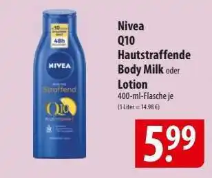 Famila Nord Ost Nivea Q10 Hautstraffende Body Milk oder Lotion Angebot