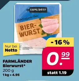 NETTO Farmländer bierwurst Angebot