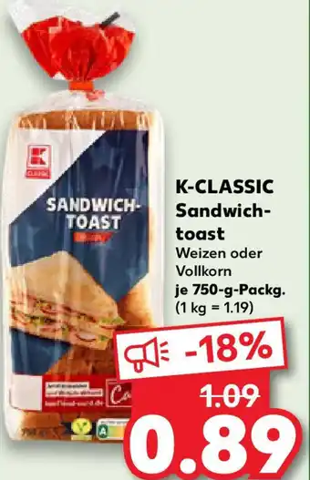 Kaufland K-CLASSIC Sandwichtoast Angebot