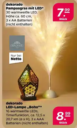 NETTO Dekorado pampasgras mit led oder led-lampe „boho“ Angebot
