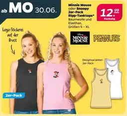 NETTO Disney minnie mouse oder snoopy 2er-pack ripp-tanktops Angebot