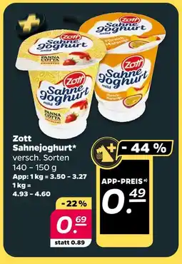 NETTO Zott sahnejoghurt Angebot