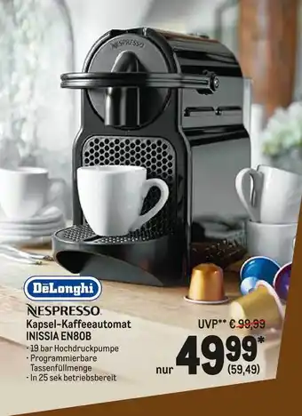 METRO DēLonghi Nespresso Kapsel-Kaffeeautomat Inissia EN80B Angebot