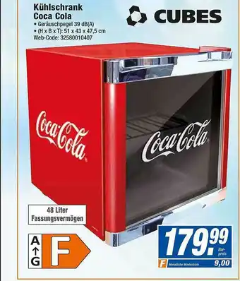 expert Octomedia Cubes Kühlschrank Coca Cola Angebot