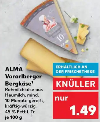 Kaufland ALMA Vorarlberger Bergkäse Angebot