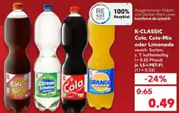 Kaufland K-CLASSIC Cola, Cola-Mix oder Limonade Angebot