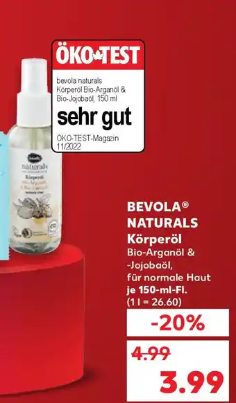 Kaufland BEVOLA NATURALS Körperöl Angebot