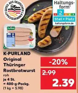 Kaufland K-PURLAND Original Thüringer Rostbratwurst Angebot