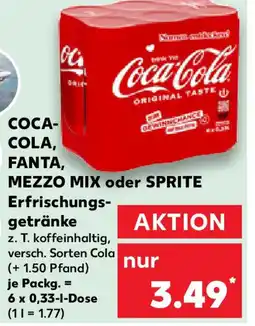 Kaufland COCA- COLA, FANTA, MEZZO MIX oder SPRITE Erfrischungsgetränke Angebot
