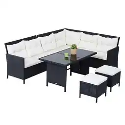 Netto Marken-Discount Outsunny Sitzgruppe Polyrattan, Metall, Polyester, Sicherheitsglas Angebot