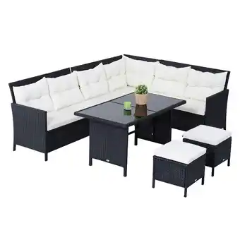 Netto Marken-Discount Outsunny Sitzgruppe Polyrattan, Metall, Polyester, Sicherheitsglas Angebot