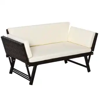 Netto Marken-Discount Outsunny Rattansofa Stahl, PE-Rattan, Polyester Angebot