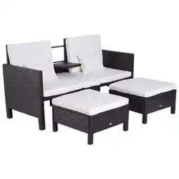 Netto Marken-Discount Outsunny Gartenmöbel-Set Polyrattan, Metall, Polyester Angebot