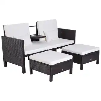Netto Marken-Discount Outsunny Gartenmöbel-Set Polyrattan, Metall, Polyester Angebot
