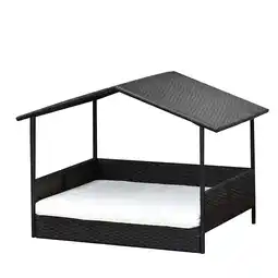 Netto Marken-Discount PawHut Hundehaus PE Rattan, Stahl, Polyester, Schaumstoff Angebot