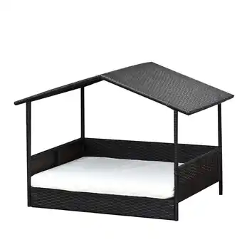 Netto Marken-Discount PawHut Hundehaus PE Rattan, Stahl, Polyester, Schaumstoff Angebot