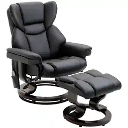 Netto Marken-Discount HOMCOM Relaxsessel mit Fußhocker Kunstleder, Stahl Angebot
