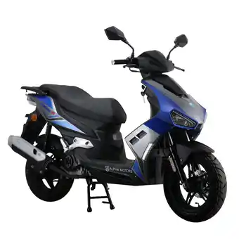Netto Marken-Discount Alpha Motors Mofaroller Mustang FI 50 ccm 25 kmh EURO 5 blau-grau Angebot