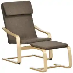 Netto Marken-Discount HOMCOM Relaxsessel mit Hocker Leinen (100% Polyester), Eukalyptus, Schwamm Angebot