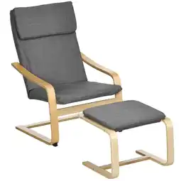 Netto Marken-Discount HOMCOM Relaxsessel mit Hocker Polyester, Stahl Angebot