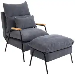 Netto Marken-Discount HOMCOM Relaxsessel mit Hocker Kord, Schaumstoff Angebot