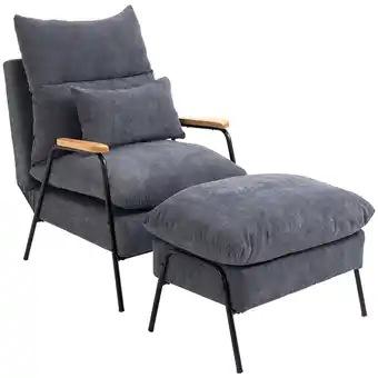 Netto Marken-Discount HOMCOM Relaxsessel mit Hocker Kord, Schaumstoff Angebot