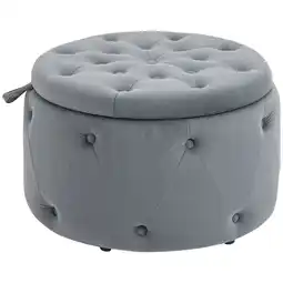 Netto Marken-Discount HOMCOM Ottomane Samt(100% Polyester), Schaumstoff Angebot