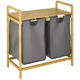 Netto Marken-Discount HOMCOM Wäschekorb Bambus, Vliesstoff (100% Polyester) Angebot