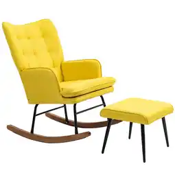 Netto Marken-Discount HOMCOM Schaukelstuhl mit Hocker Polyester, Schaumstoff Angebot
