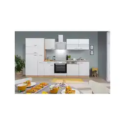 Netto Marken-Discount Respekta Küchenprogramm Eiche Sägerau Küchenzeile ca. 310cm- versch. Ausführungen -weiß Angebot