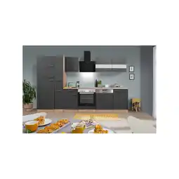 Netto Marken-Discount Respekta Küchenprogramm Eiche Sägerau Küchenzeile ca. 310cm- versch. Ausführungen -grau Angebot