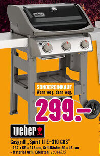 Hornbach Weber Gasgrill „Spirit II E-310 GBS" Angebot