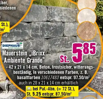 Hornbach DIEPHAUS Mauerstein iBrixx Ambiente Grande Angebot