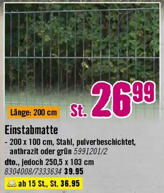 Hornbach Einstabmatte Angebot