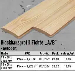 Hornbach Blockhausprofil Fichte „A/B" Angebot