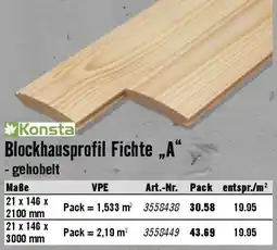 Hornbach Konsta Blockhausprofil Fichte „A“ Angebot