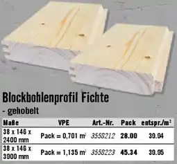 Hornbach Blockbohlenprofil Fichte Angebot