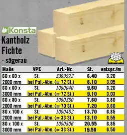 Hornbach Konsta Kantholz Fichte Angebot