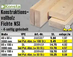 Hornbach Konsta Konstruktionsvollholz Fichte NSI Angebot