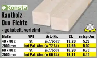 Hornbach Konsta Kantholz Duo Fichte Angebot